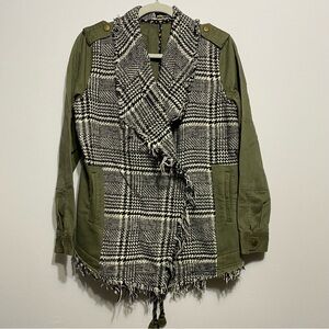 Oddy Fringed Fieldwork Military Style Jacket Size Small